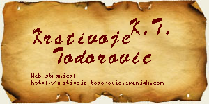 Krstivoje Todorović vizit kartica